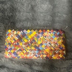 Handwoven Colorful Recycled Paper Clutch